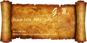 Gyurics Máté névjegykártya