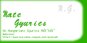 mate gyurics business card